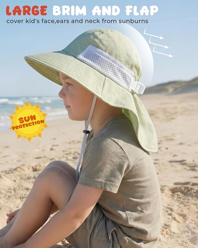 Toddler Baby Sun Hat Kids Summer Beach Essentials Adjustable Beach Hats - Image 3