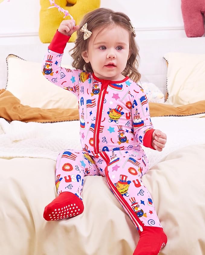 babee Reshinee Viscose Derived from Bamboo Baby Footie Pajamas Convertible - Image 3