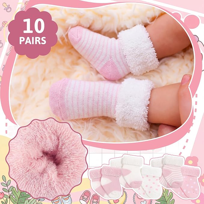 Twistover 10 Pairs Preemie Cotton Turn Cuff Socks - Image 3