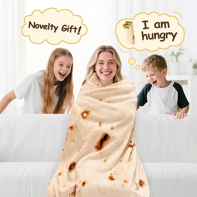 mermaker Sherpa Burritos Tortilla Throw Blanket 71 inches - Image 2
