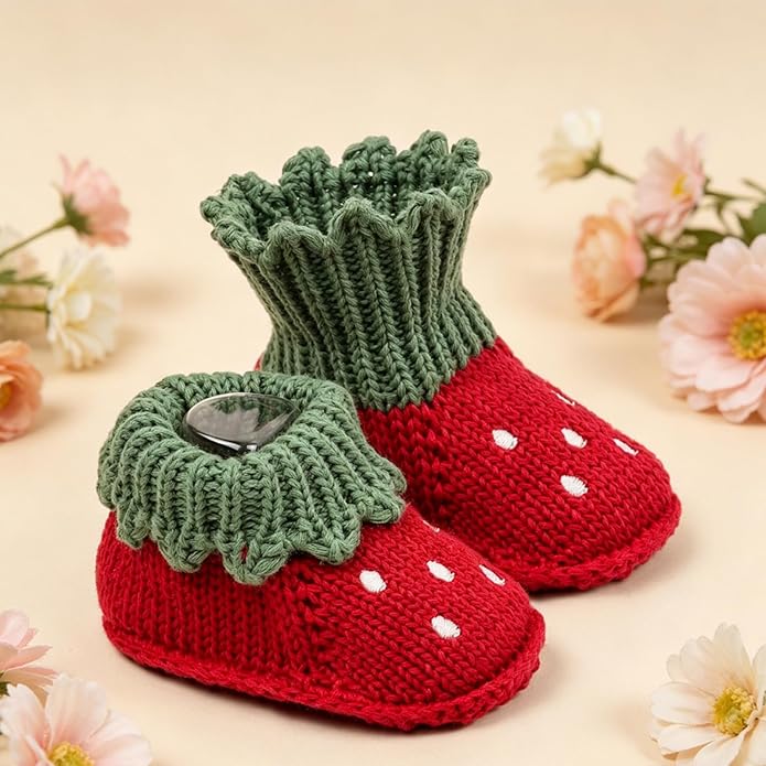 Newborn Baby Boy Girl Knit Booties Soft Sole Non-Slip First Walking Shoes | - Image 2