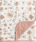 CREVENT 40''X40'' 100% Organic Floral Cotton Muslin Baby Blanket by CREVENT