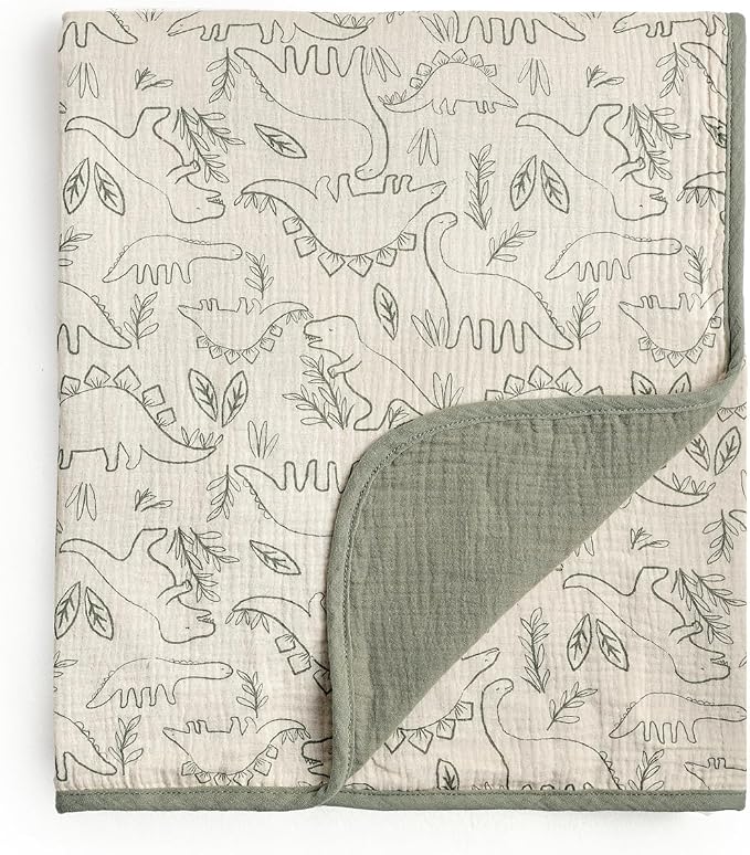CREVENT 40''X40'' 100% Organic Cotton Muslin Baby Blanket by CREVENT