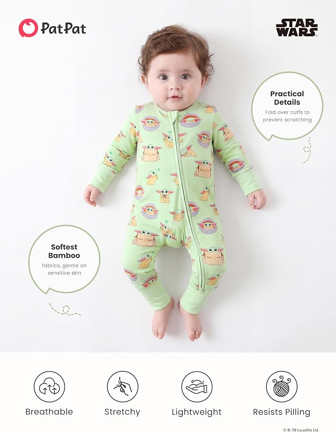 Disney Baby Viscose Made from Bamboo 2-Way Zipper Footie Outfit NB to Inf - Image 5