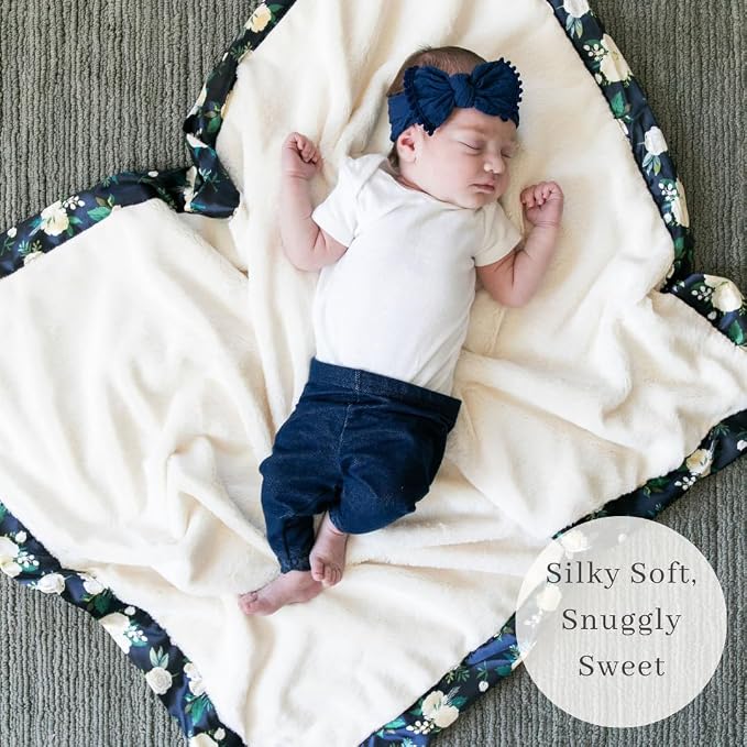 Saranoni Satin Border Receiving Soft Baby Blanket Rose Blossom 40x30 | - Image 4