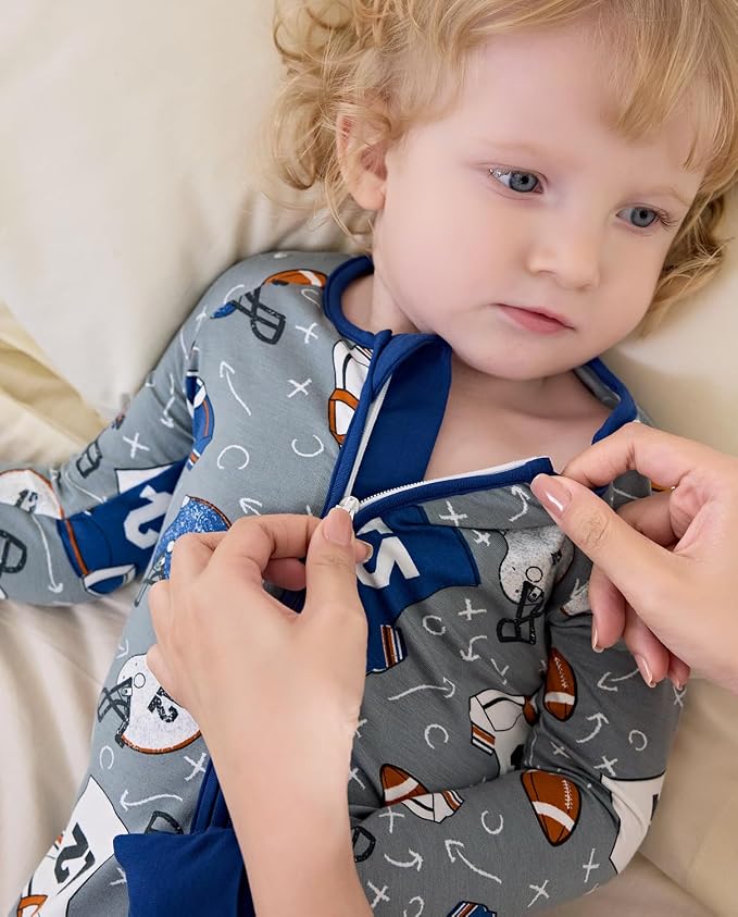 babee Reshinee Bamboo Viscose Baby Footie Pajama, Zipper Sleeper Boys Girls | - Image 3
