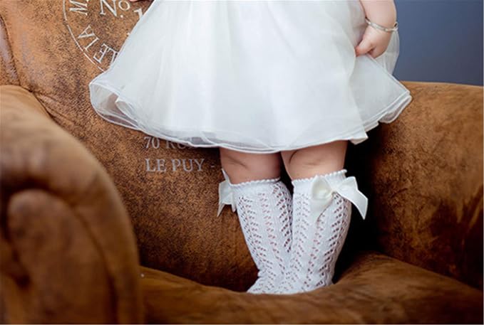Baby Girl Knee-High Socks Toddlers Bow Stockings Newborn Infant Princess Frilly - Image 2