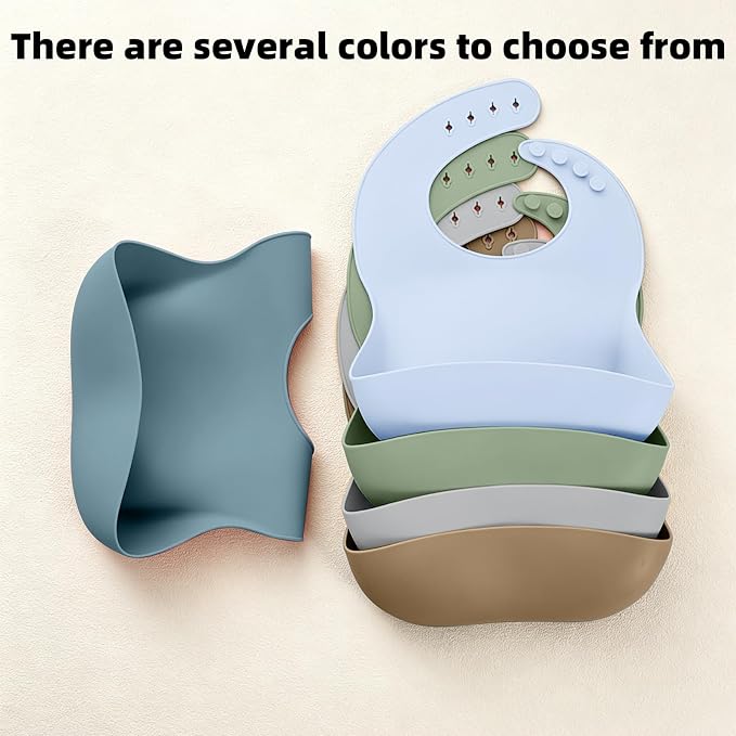 Set of 3 Silicone Bibs for Babies Toddler, Soft Adjustable Bibs for Baby Girl - Image 11