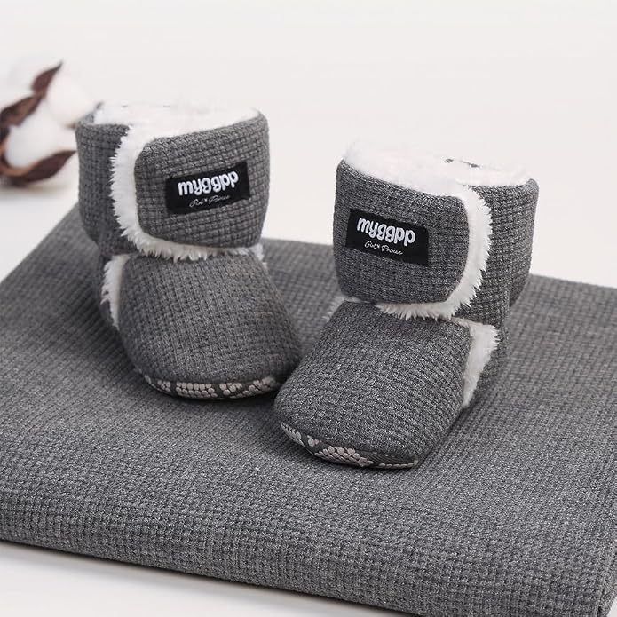 Ohwawadi Infant Baby Boots Boys Girls Cozy Fleece Slippers Snow Boots Winter - Image 5
