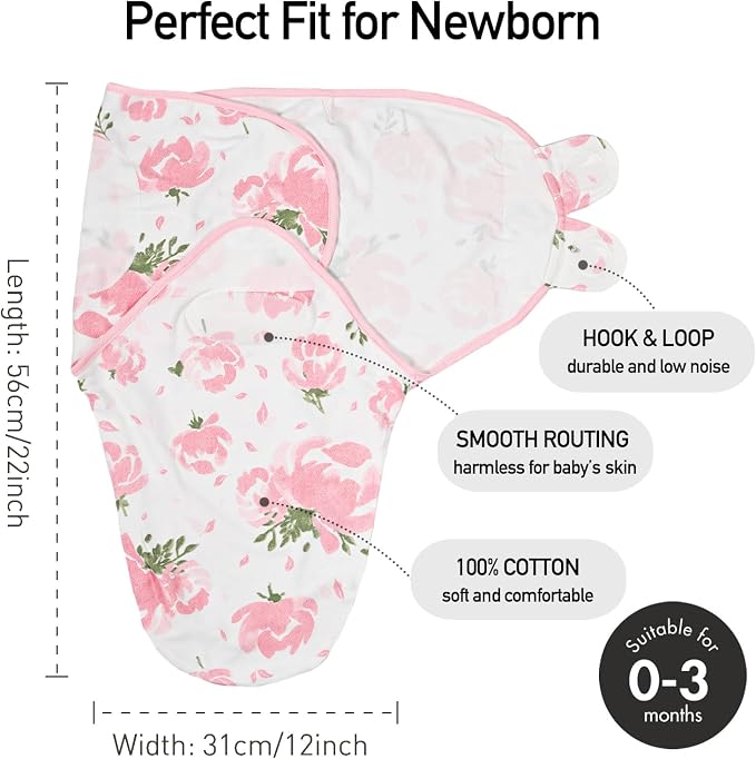 GLLQUEN BABY Swaddles for Newborns 0-3 Months, Adjustable & Easy Fastener | - Image 5