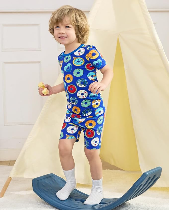 babee Reshinee Bamboo Viscose Toddler Boys Pajamas Set, Short Sleeve Kids - Image 6
