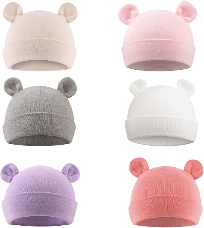 Pesaat Newborn Hospital Hat 0-12Months Preemie Boys Girls Beanie Solid Infant by Pesaat