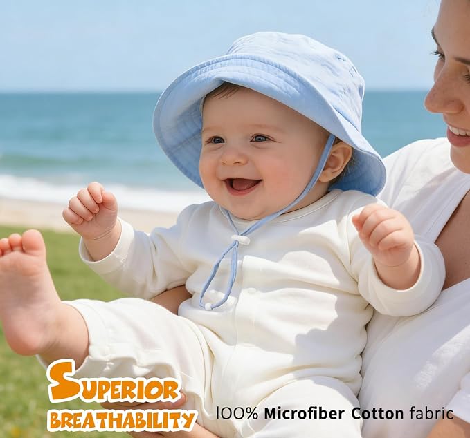 Baby Sun Hat Infant Toddler Summer Cotton Yarn Bucket Hat - Image 2