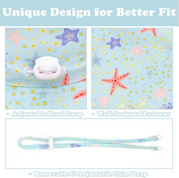 Sarfel Baby Sun Hat Summer Baby Boy Hats UPF 50+ Sun Protection Toddler Hat - Image 4