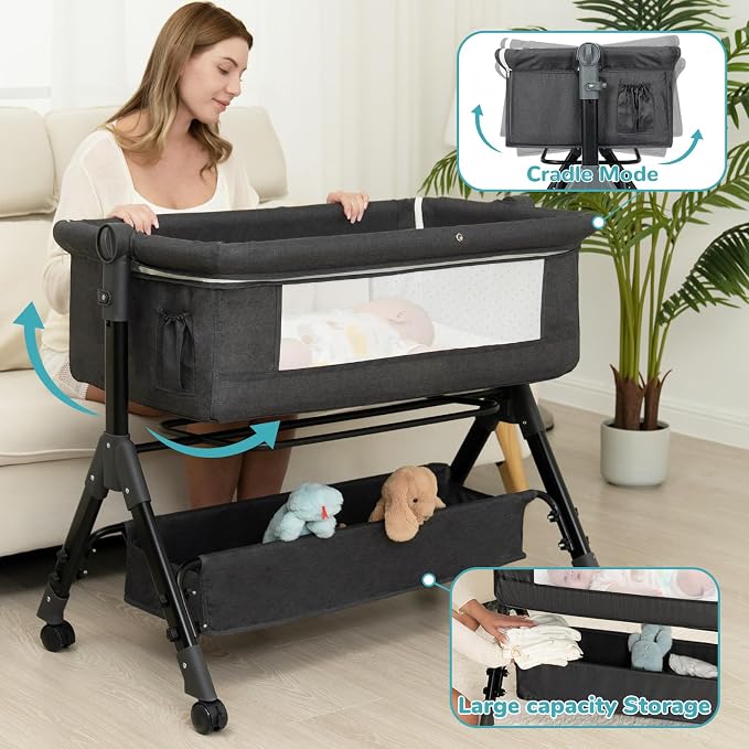 BCOL Baby Bassinet, Bedside Bassinet - Image 2