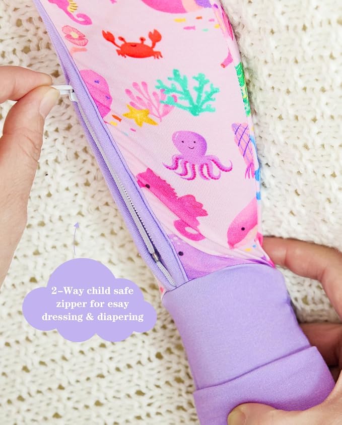 babee Reshinee Viscose derived from bamboo Baby Pajamas Convertible Footie - Image 4