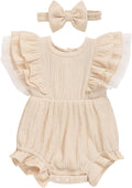 TITKKOP Ruffle Bubble Romper for Baby Girl | One-Piece Shorts Jumpsuit | Summer by TITKKOP