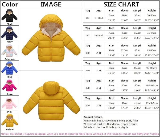 Toddler Boys' Girls' Winter Coat - Image 6