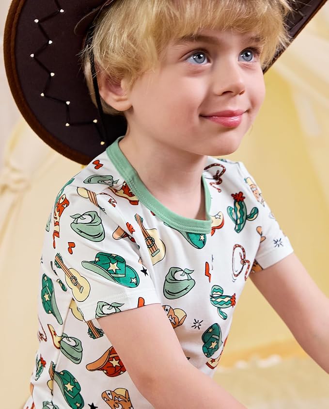 babee Reshinee Bamboo Viscose Toddler Boys Pajamas Set, Short Sleeve Kids - Image 7