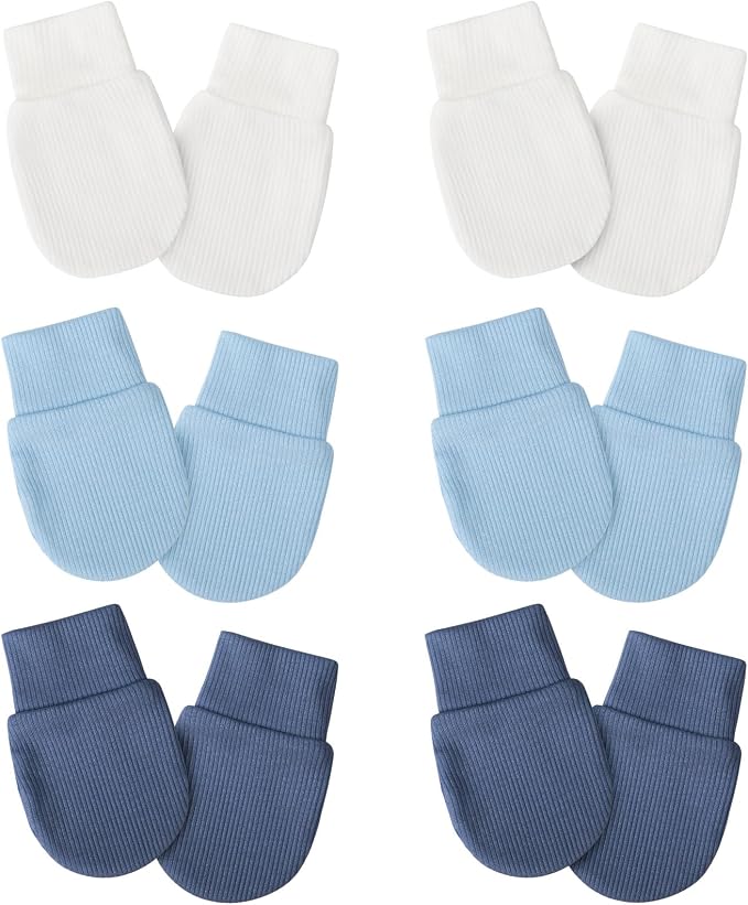 AQOKKA Newborn Baby Mittens No Scratch Cotton Elastic Wrist Gloves Infant by AQOKKA
