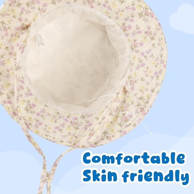 Muslin Baby Sun Hat Sun Protection Baby Toddler Bucket Hats - Image 2