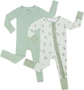 JunNeng Baby Girl Viscose from Bamboo Sleeper with Mitten Cuffs, 2 Way Zipper Romper, Sleep N' Play Pajamas 0-18 Months