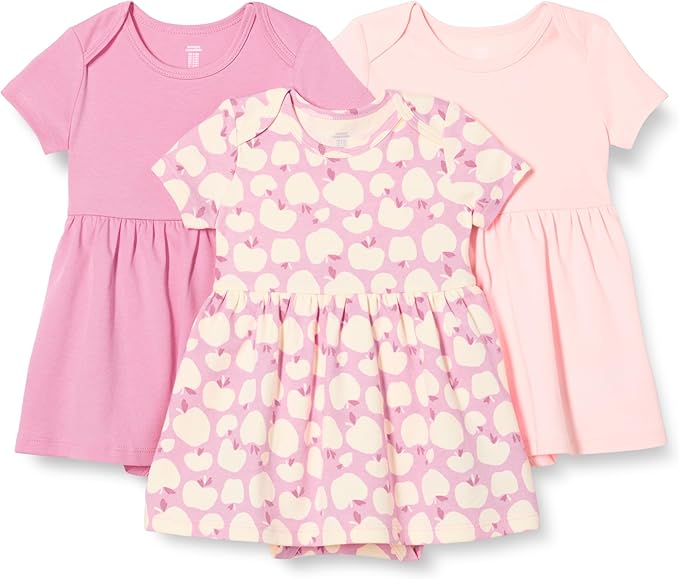 Amazon Essentials Baby Girls' Short Sleeve Bodysuit Dress, Everyday Dresses by AmazonEssentials