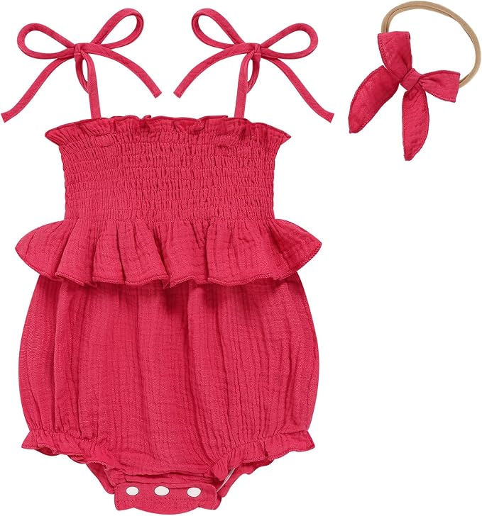 Baby Girl Romper Ruffle Newborn Girl Bodysuit Jumpsuit Baby Girl Clothes Outfit by ZOELNIC