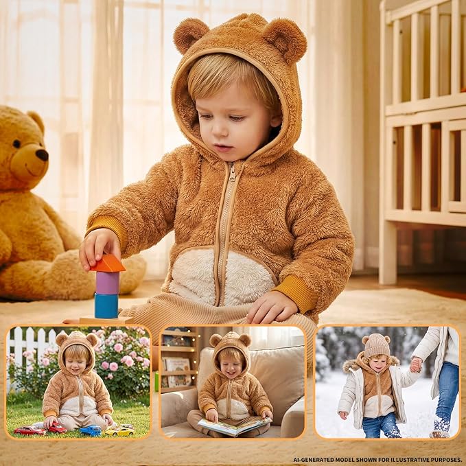Baby Girl Winter Warm Fleece Jacket Toddler Boy Sherpa Infant Sweater Coat | - Image 2