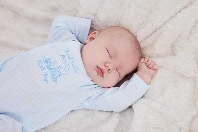 Little Me Clothes for Baby Boys' 100% Cotton Scratch-Free Tag Footie Sleeper - Image 3