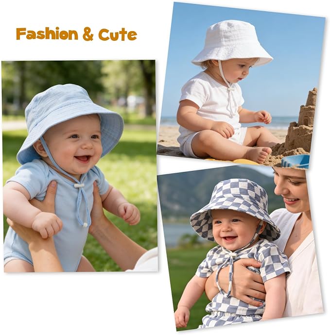 Baby Sun Hat Infant Toddler Summer Cotton Yarn Bucket Hat - Image 7