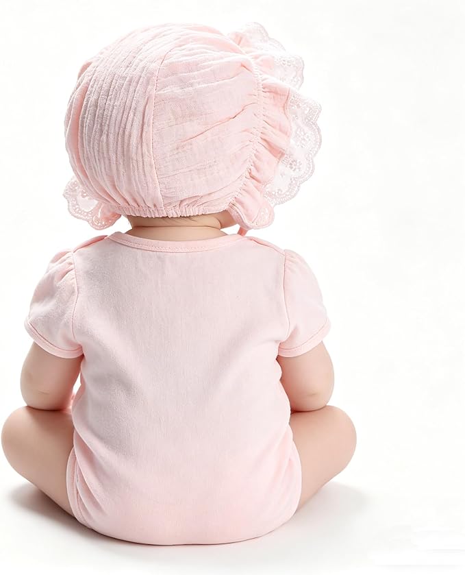 Baby-Girl Soft Breathable-Bonnet Newborn-Infant-Eyelet-Beanie Lace-Sun-Hat | - Image 4