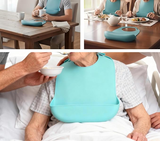 Silicone Adult Bib, Adjustable and Washable Bib - Image 7
