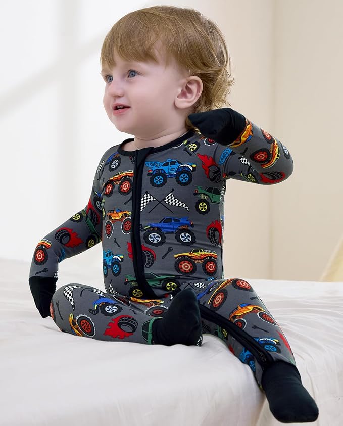 babee Reshinee Bamboo Viscose Baby Footie Pajama, Zipper Sleeper Boys Girls - Image 2