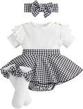Giraropa Newborn Baby Girl Clothes Smocked Bubble Romper Dress + Socks + by Giraropa