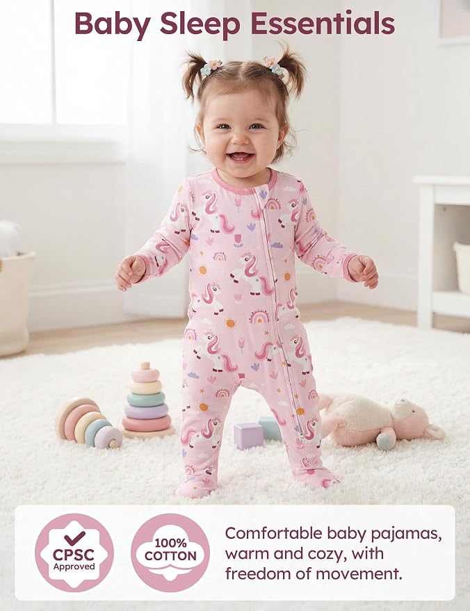 Unnivoll Baby Sleepers 100% Cotton Baby Pajamas Baby Boys Girls Clothes | - Image 2