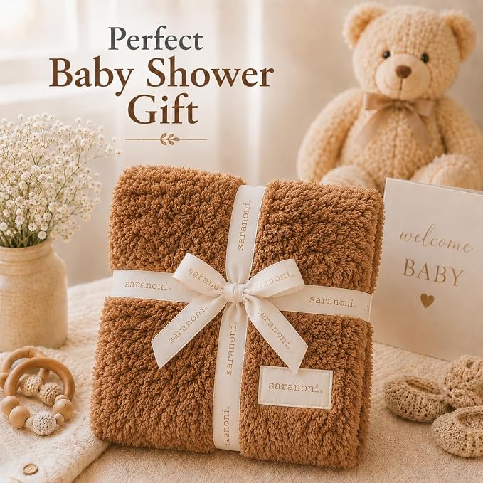 Saranoni Bamboni Baby Blanket Breathable Bamboo Soft Security Taupe Mini | - Image 7