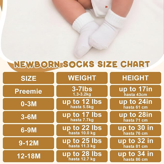 Twistover 10 Pairs Preemie Cotton Turn Cuff Socks - Image 2