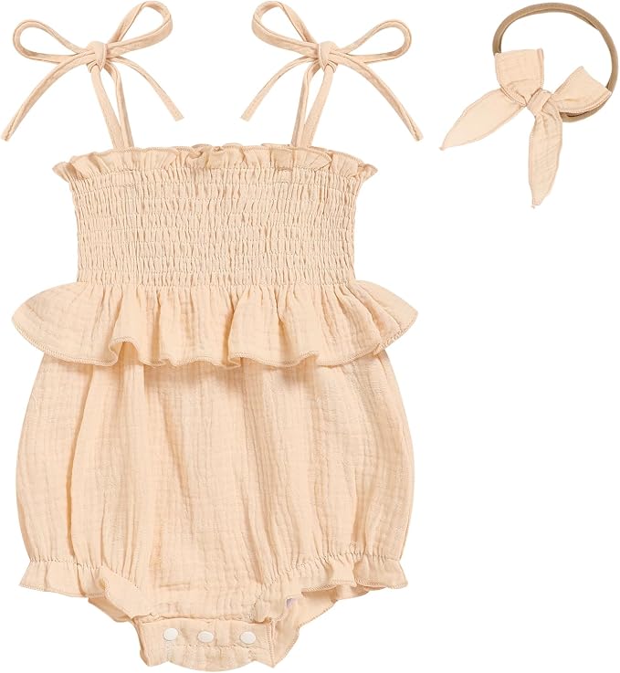 Baby Girl Romper Ruffle Newborn Girl Bodysuit Jumpsuit Baby Girl Clothes Outfit by ZOELNIC