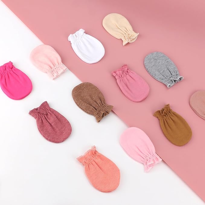 BQUBO 12 Pairs Baby Mittens Newborn Infant Mittens No Scratch Cotton Elastic - Image 7
