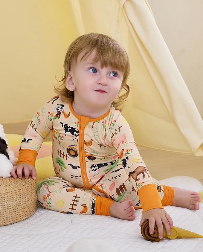 babee Reshinee Bamboo Viscose Baby Footie Pajama, Zipper Sleeper Boys Girls | - Image 4
