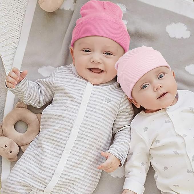 BQUBO Baby Hats and Mittens Infant Cotton Beanie Gloves No Scratch Set Newborn - Image 4