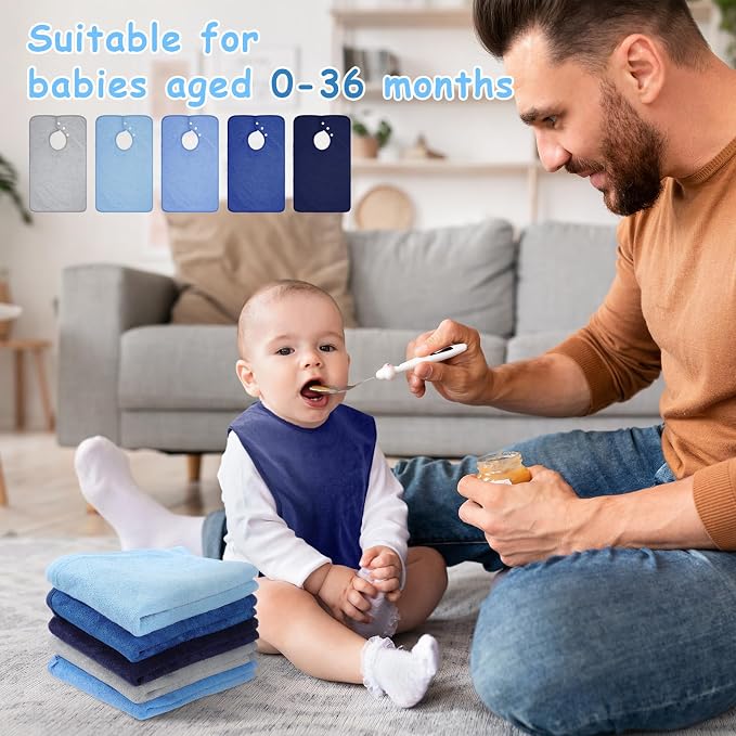 Hercicy Full Coverage Pullover Toddler Baby Bibs | Terry Cloth Bibs - Image 6