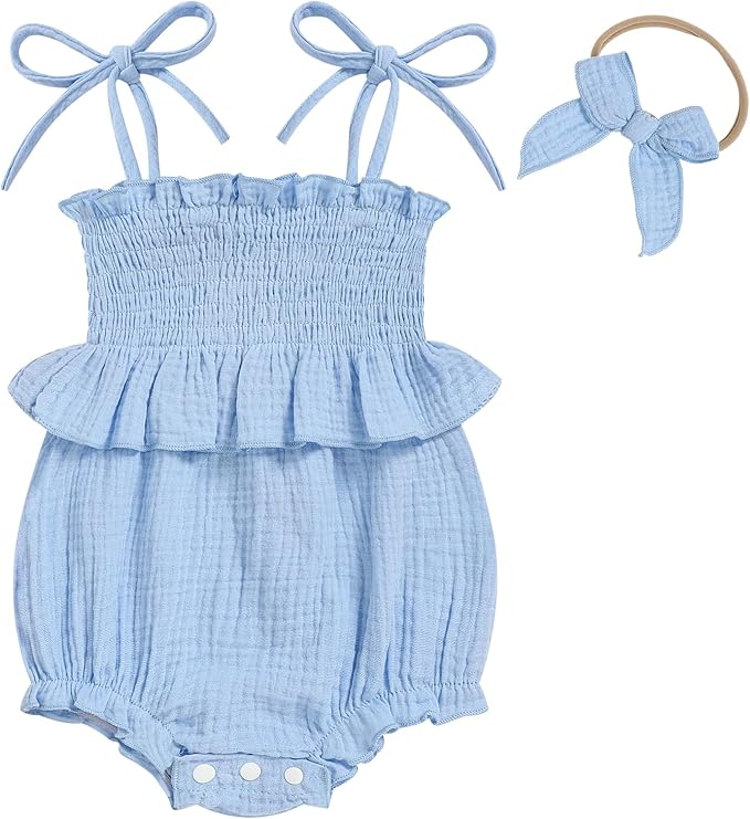 Baby Girl Romper Ruffle Newborn Girl Bodysuit Jumpsuit Baby Girl Clothes Outfit by ZOELNIC