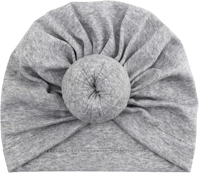 DRESHOW BQUBO 5 Pieces Newborn Baby Turban Hats Bow Baby Infant Beanie - Image 3