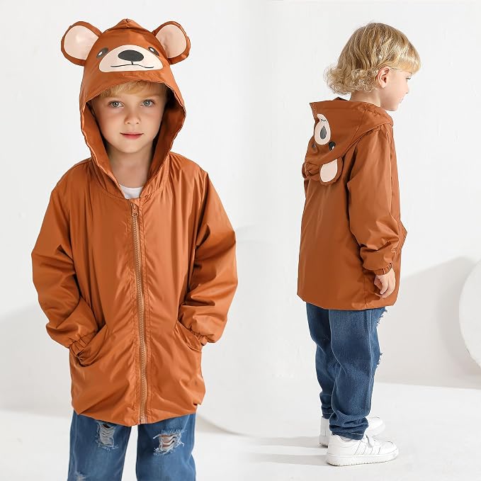 YOUNGER TREE Toddler Baby Boy Girl Duck Raincoat Cute Cartoon Hoodie Zipper - Image 2