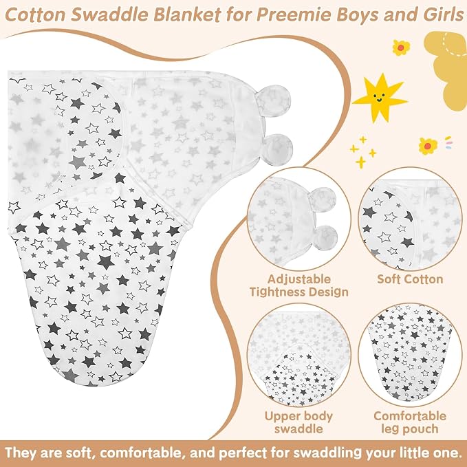 5 Pack Preemie Swaddle Blanket Wrap - Image 5