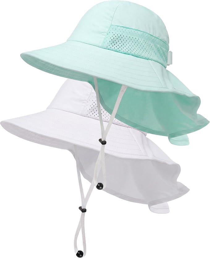 Toddler Baby Sun Hat Kids Summer Beach Essentials Adjustable Beach Hats by HONGTEYA