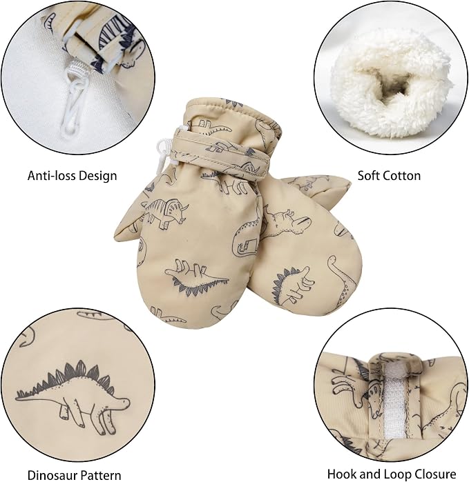 Toddler Mittens Lined Fleece Snow Gloves - Image 4