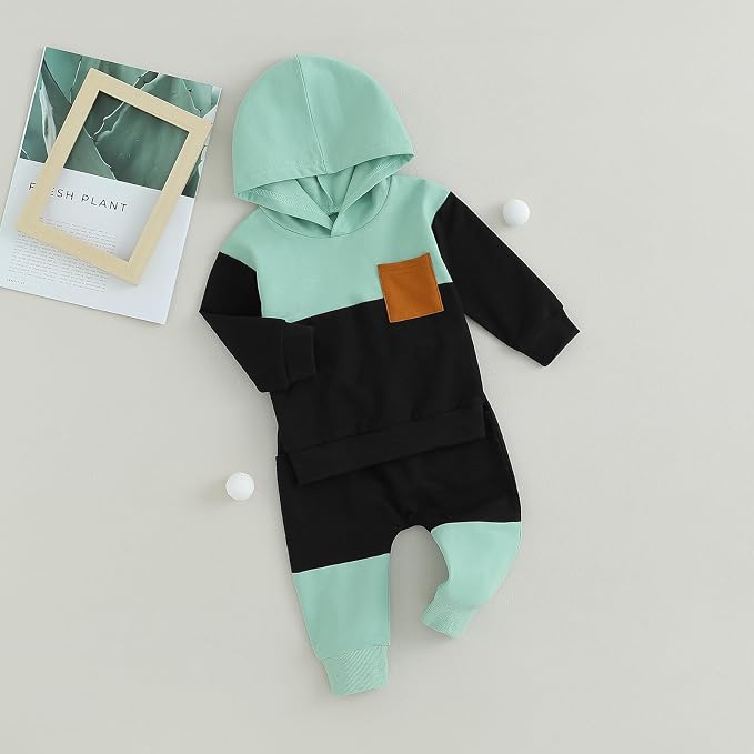 Infant Baby Boy Fall Winter Clothes Outfit Hooded Long Sweatshirt Pant Set - Image 2